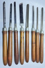 Vintage Disston Porter 8 Piece Wood Lathe Tool Set Used 