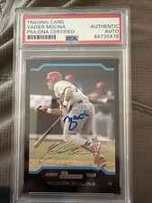 2004 Bowman First Year Yadier Molina #301 (RC) Autographed Rookie Card PSA DNA