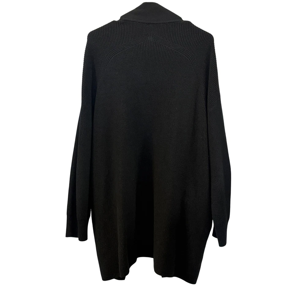 Cárdigan Suéter Lululemon Negro Mezcla Lana Merino Frente Abierto Mujer Talla 8 Foto 2 de 4