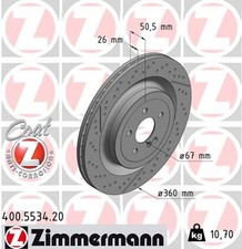 2x Bremsscheibe COAT Z ZIMMERMANN 400.5534.20 f&uuml;r AMG GT W205 R231 MERCEDES SL