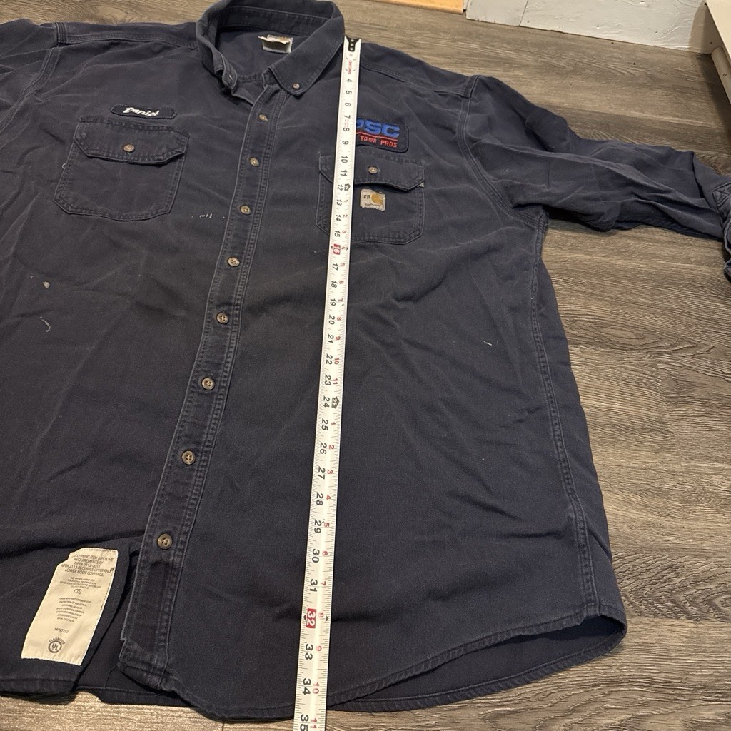 Carhartt FR 3XL Flame-Resistant Button Up Shirt Navy 294-20 Bundle Of 3 Nice image 6