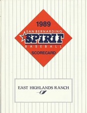 San Bernardino Spirit 1989 Baseball Program Cover On 12x8in Metal Sign