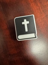 BLACK AND WHITE BIBLE CROC shoe charm-