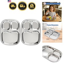 Korean Stainless Steel Divided Plates for Toddlers, Kids, Babies, 304, Elect...