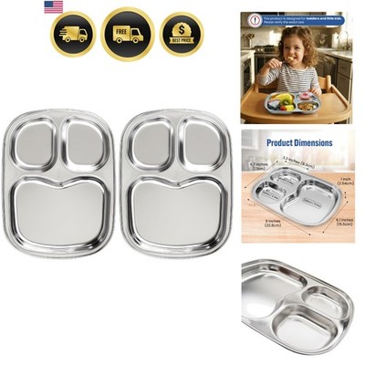 Korean Stainless Steel Divided Plates for Toddlers, Kids, Babies,  304, Elect...