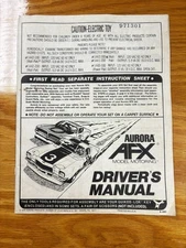 Aurora AFX Drivers Manual & Eldon Insert Instructions - Lot of 2