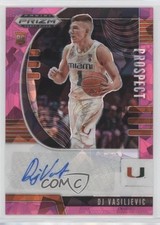 2020-21 Panini Prizm Draft Picks Prospect Pink Ice DJ Vasiljevic #PA-DJ Auto 0c3