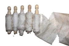 Silk Ribbon Yarn hand dyed off White shade on spool 5 yards 1.5 inch wide