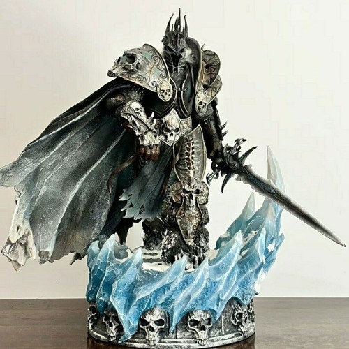 Nuevo WOW Arthas Menethil Estatua Iluminación Estatuilla Rey Exánime 14" PVC Modelo Figura - Imagen 2 de 7