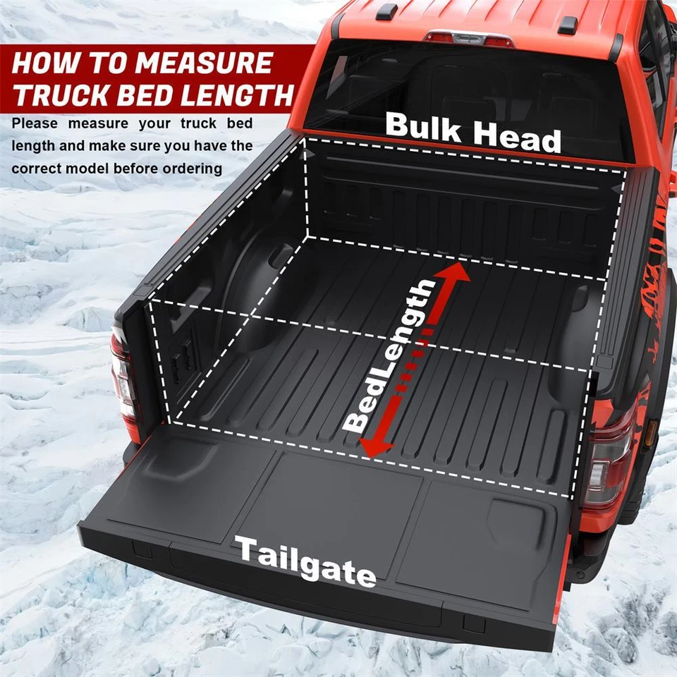 5.3FT Soft Roll Up Truck Tonneau Cover For 2005-2012 Dodge Dakota w/ Lamp - Imagem 3 de 4