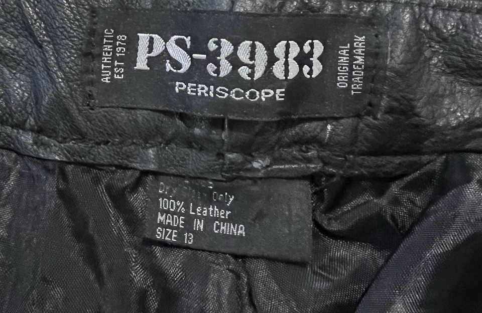 Pantalones Periscope PS-3983 100% Cuero Talla 13 Mujer’s Junior Motociclista Foto 4 de 4