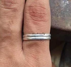 Silver Double Ring - Thumb Ring - Chunky Stackable Thick Ring -Mother , All size