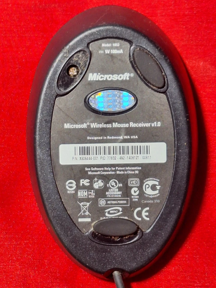Microsoft Wireless Mouse Receiver v1.0, 5V 100mA USB Model 1053 - NEW - Image 3 of 4