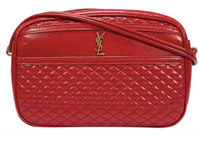 Yves Saint Laurent Leather Crossbody Camera Bag Red