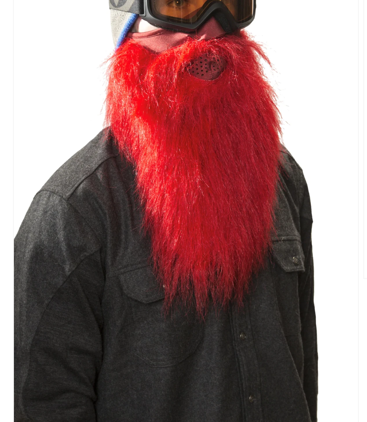 Beardski Zeke Ski Mask – Red Thermal Insulated Winter Beard Mask