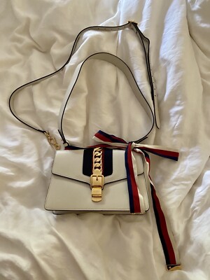 Gucci Sylvie Shoulder Bag White Leather Authentic With Gucci Sylvie Shoulder Bag White Leather Authentic With