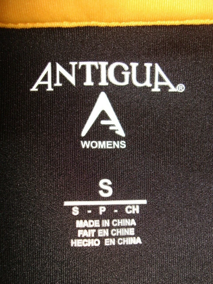 NWT ANTIGUA BLACK W/YELLOW TRIM POLY/SPANDEX FULL ZIP L/S WOMENS LEADER JACKET S - Image 4 of 4