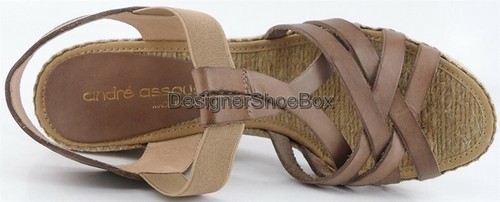 $175 New ANDRE ASSOUS FANNY MID Taupe Designer COMFORT Espadrille Wedges 9.5 - Picture 4 of 4