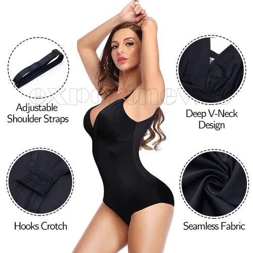 Women's Seamless Full Body Shapewear Bodysuit Tummy Control Slimming Body Shaper - Picture 9 of 50