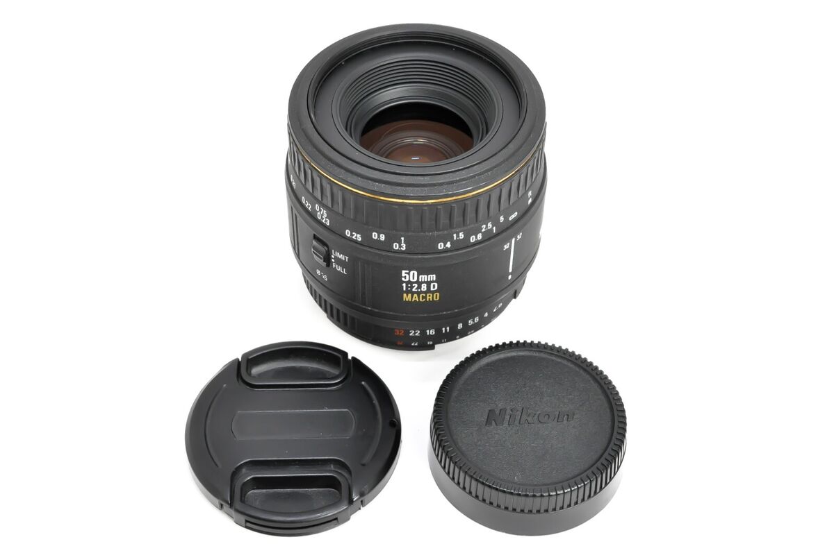 SIGMA 50mm F/2.8 D EX MACRO AF Lens For Nikon w/caps Japan SIGMA 50mm F/2.8 D EX MACRO AF Lens For Nikon w/caps Japan