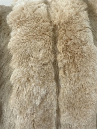 Vtg Juicy Couture Womens Faux Fur Coat Cream Lined Pockets Jacket M - Picture 4 of 12