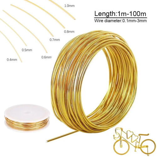 1-100m Soft Brass round Wire Dia 0.1mm -3.0mm Brass Wire Brass Metal Wire - Picture 1 of 9