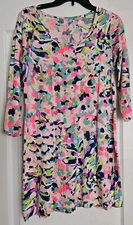 Lilly Pulitzer Beacon Dress Size Small Prima Cotton Floral Pinks And Blues