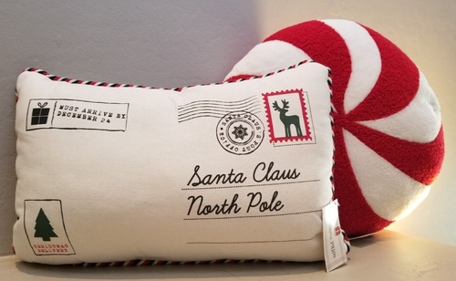 NEW 2023 Target Bullseye 2 Christmas Throw Pillows Letter To Santa Peppermint