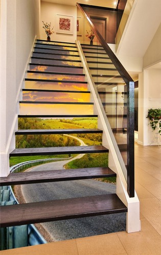 3D Outdoor Highway AZ1107 Stair Risers Decoration Mural Vinyl Wallpaper Kay - Picture 2 of 5