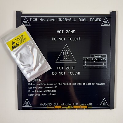 MK2B Heated Bed 8.4 x8.4  RepRap Aluminum Dual Power 12V 24V 3D Printer