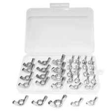 35pcs Wing Nuts 304 Stainless Steel Fasteners Parts Butterfly Nut Mixed size set