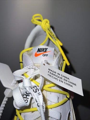 Nike Blazer Low x Off-White White University Red UK6.5 US7.5 EU40.5 - Picture 4 of 6