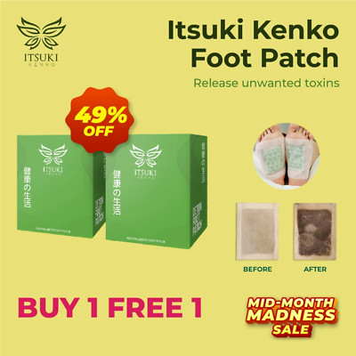 100 pcs Itsuki Kenko Foot Patch Herbal Cleansing & Detox Express Shipping