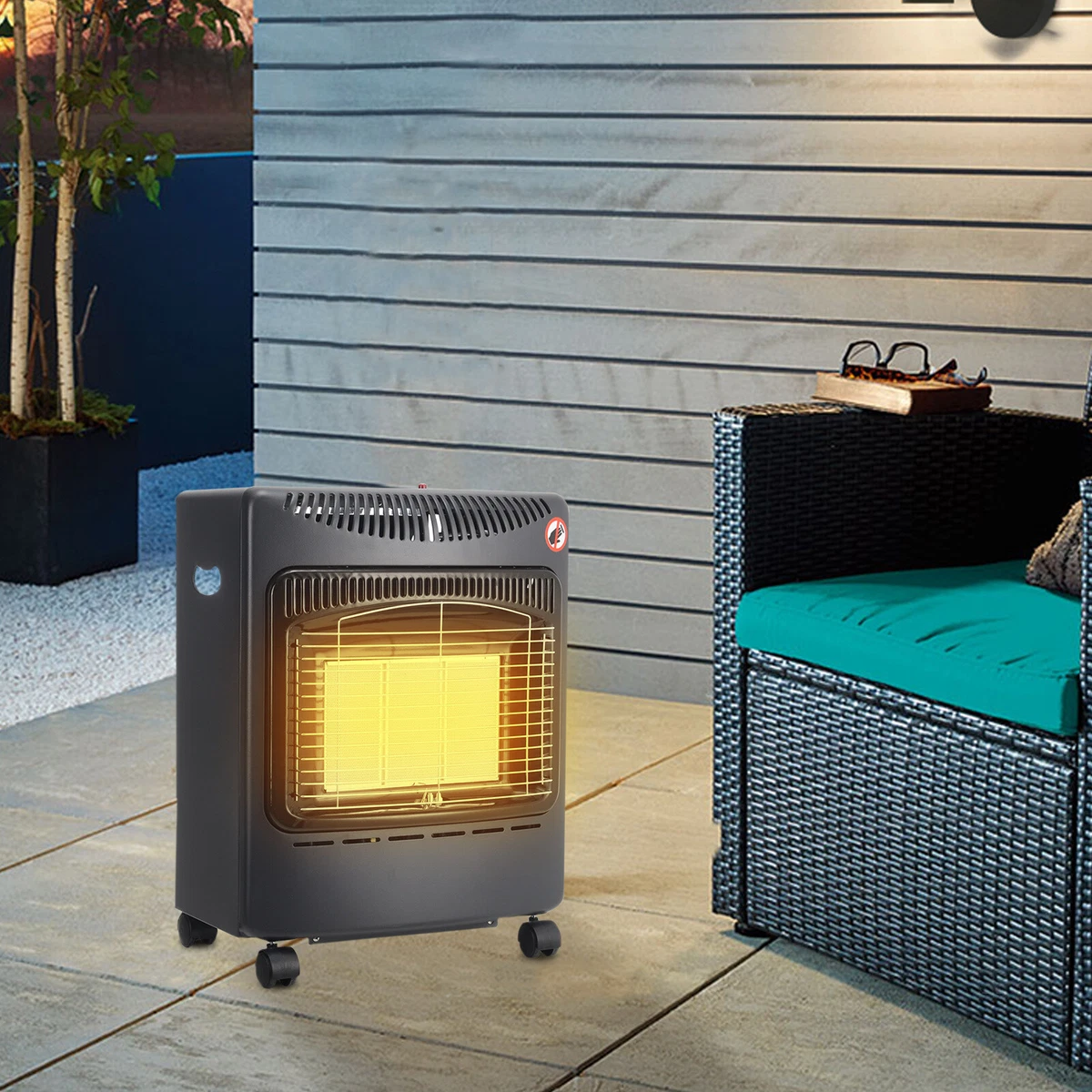 Small Gas Space Heater Portable Cabinet Calor Butane Fire with Hose u0026amp;  Regulator | eBay
