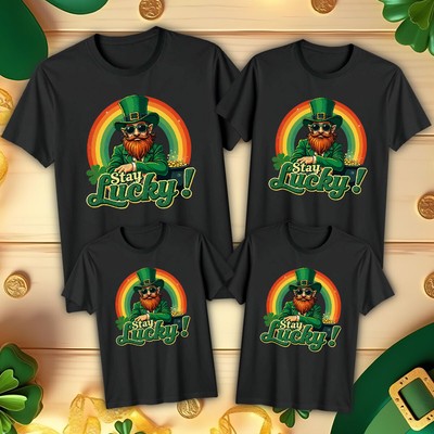 Lustiges T-Shirt Lucky Shamrock Family St. Patricks Day Tee Irish Green Parade #STPD