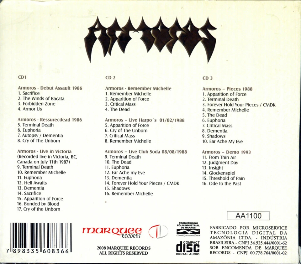 ARMOROS - Piece By Piece 3 CD Box set (NEW*CAN THRASH METAL CLASSIC*SACRIFICE) - Bild 2 von 3