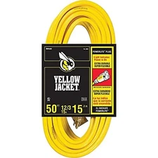 Coleman Cable 02884 50' 12/3 Jacket Extension Cord, Yellow
