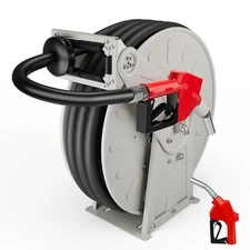 3/4" x 50ft Fuel Hose Reel, 300PSI Diesel Fuel Transfer Hose with Fuel Nozzle