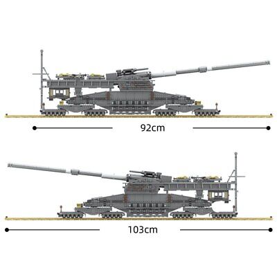 WW2 Military Schwerer Gustav/Dora Model Building Blocks Railway