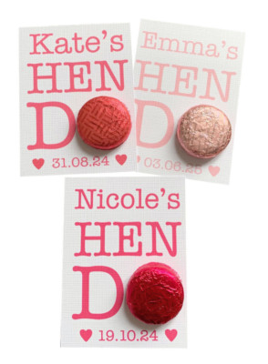 SCHOKOLADENKARTEN! Themenkarten ''Junggesellinnenabschied'' mit Pralinen.  Personalisieren!