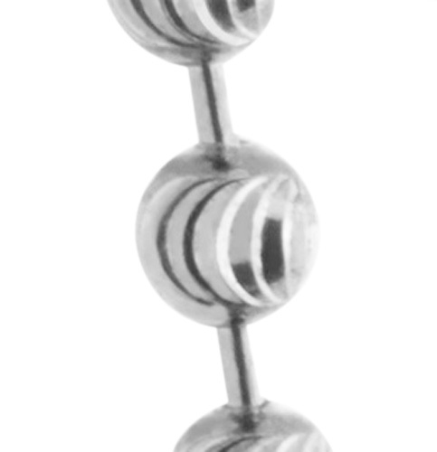 Unisex Silver Tone 4mm Moon Cut Sterling Silver Bead 22 Inch Chain Necklace - Picture 3 of 4
