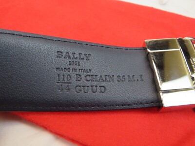 BALLY B CHAIN LOGO BUCKLE ADJUSTABLE NAVY WOVEN LEATHER BELT