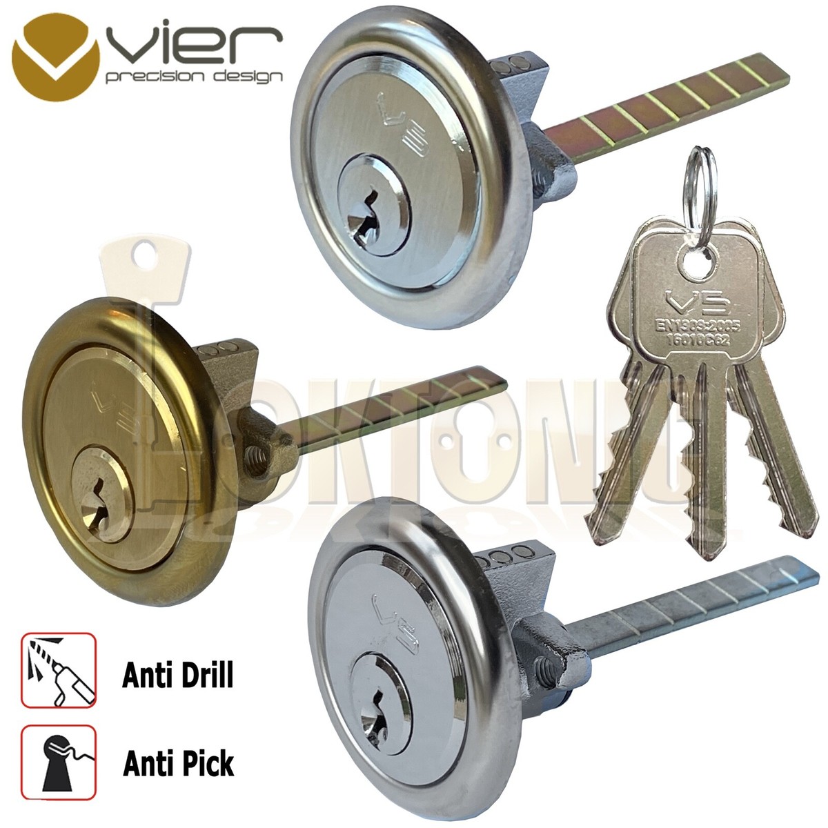 5-Pin Polished Brass Rim Cylinder 5-Pin Polished Brass Rim Cylinder