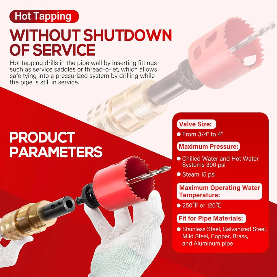 08350 DM3MECH Mechanical Hot Tapping Machine Complete Tool Kit for NPT - Image 4 of 4