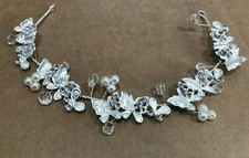 NEW bridal wedding rhinestone handmade silver hair comb accessories ha1903