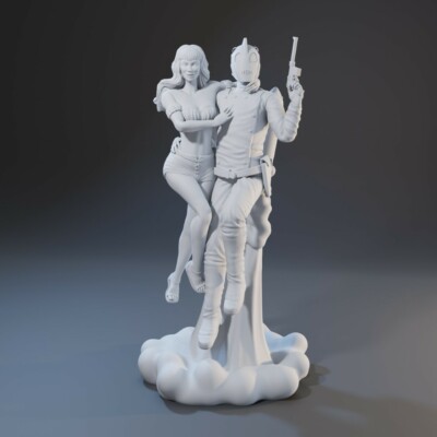 The Rocketeer and Betty 3D Printed 2 Piece Set Capture and Escape Betty Page