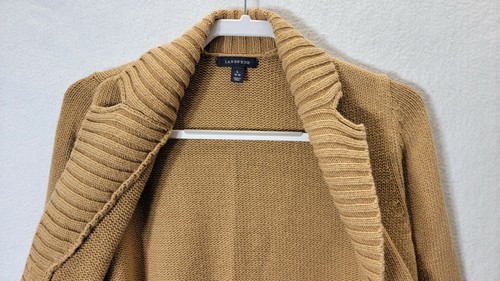 Land's End Damen L 14-16 Strickjacke 3 Knopf Pullover orange beige - Bild 10 von 11