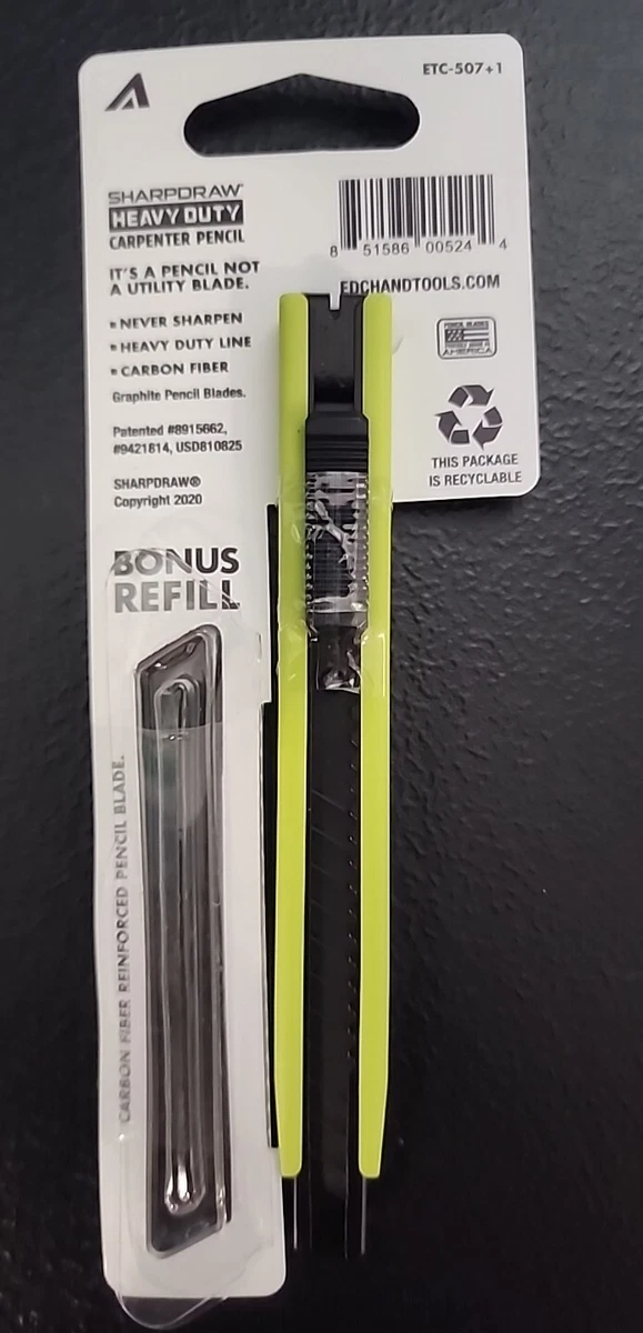 Sharpdraw 1 mm 2 HB Heavy Duty Carpenter Pencil Sharp Draw Bonus Refills New