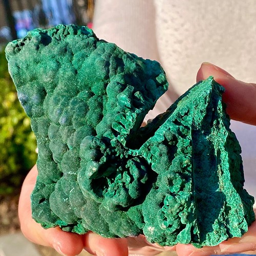 476G Lustro Naturale Malachite Grosso Occhio di Gatto Grappolo Campione Minerale Grosso - Foto 4 di 13