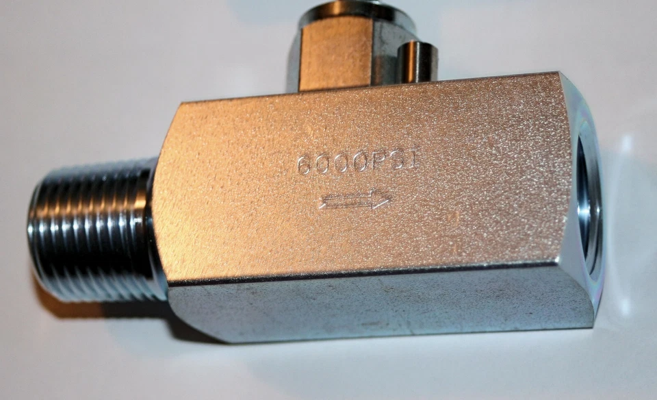 1/2" MNPT x 1/2" FNPT Steel Needle Valve (6000 Psi) NV-CS-1/2-GS-180-MXF - Image 3 of 4